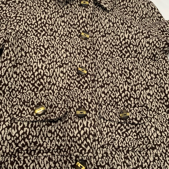 Charter Club Brown Jacket Leopard Size P/P - Picture 3 of 8